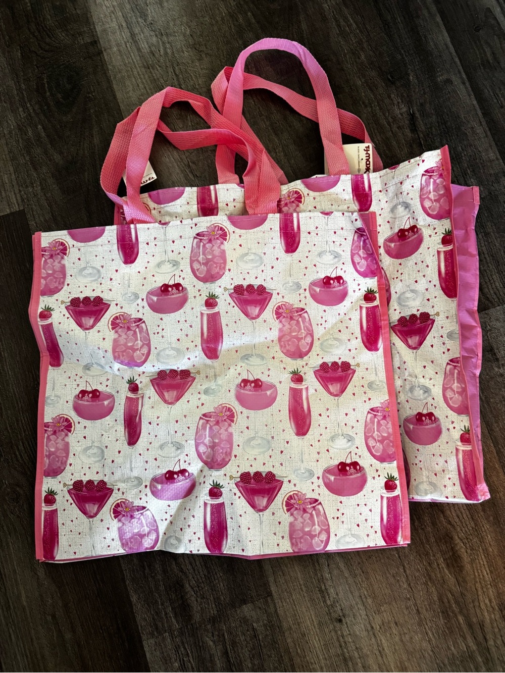 T.J.Maxx Pink Patterned Reusable Tote Bag